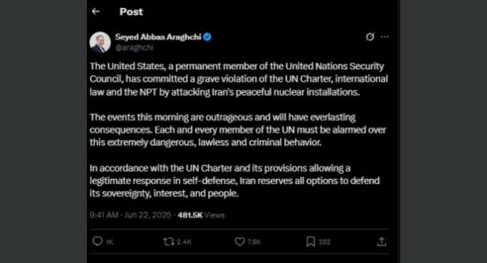 US strikes will have "everlasting consequences"